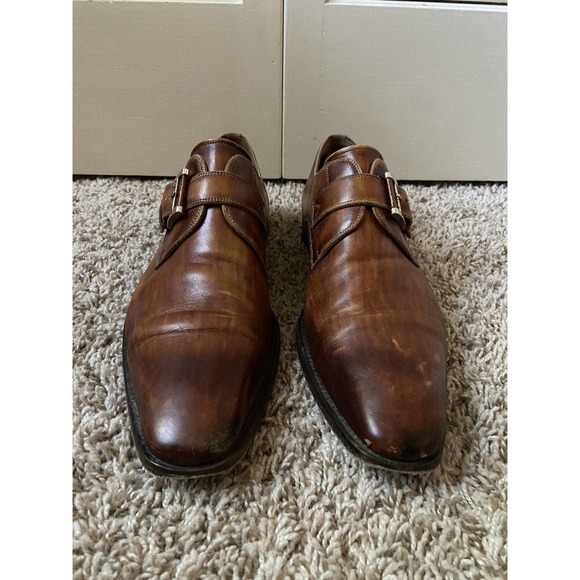 Magnanni Marco 2 Brown Leather Monk Strap Dress Shoes Men\'s Size 10.5 main image 4